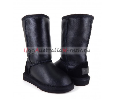 UGG KIDS METALLIC II TALL BLACK