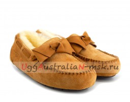 UGG DAKOTA LEATHER BOW CHESTNUT