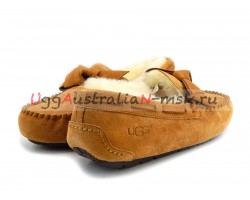 UGG DAKOTA LEATHER BOW CHESTNUT