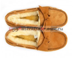 UGG DAKOTA LEATHER BOW CHESTNUT