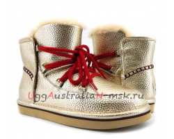 UGG & JIMMY CHOO LODGE MINI LEATHER GOLD