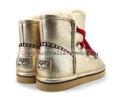 UGG & JIMMY CHOO LODGE MINI LEATHER GOLD