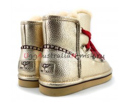 UGG & JIMMY CHOO LODGE MINI LEATHER GOLD