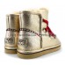 UGG & JIMMY CHOO LODGE MINI LEATHER GOLD