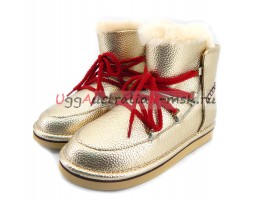 UGG & JIMMY CHOO LODGE MINI LEATHER GOLD