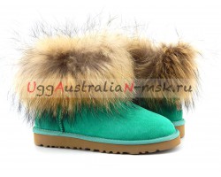 UGG WITH FOX FUR MINI GREEN