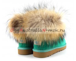 UGG WITH FOX FUR MINI GREEN