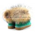 UGG WITH FOX FUR MINI GREEN