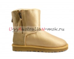 UGG MINI DOUBLE ZIP METALLIC GOLD