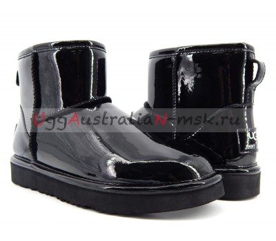 UGG & JIMMY CHOO MINI PATENT II BLACK