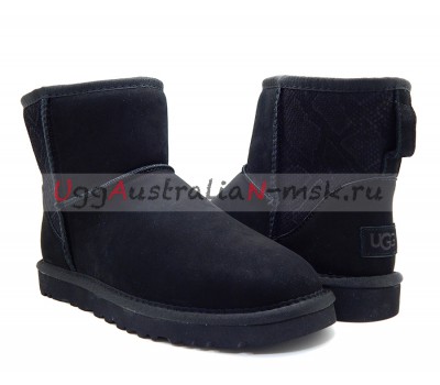 UGG CLASSIC MINI SNAKE II BLACK