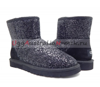 UGG CLASSIC MINI STARDUST BLACK