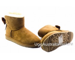 UGG BAILEY BOW MEDALLION CHESTNUT