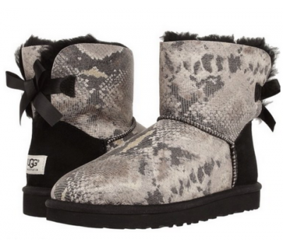 UGG BAILEY BOW MINI SNAKE BLACK