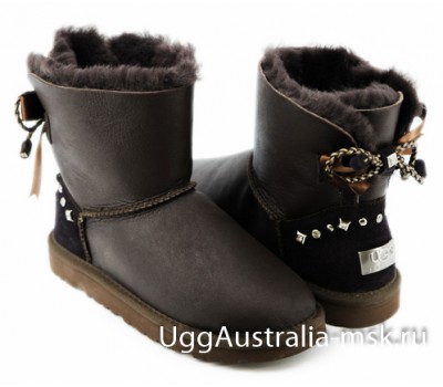 UGG BAILEY BRAID METALLIC CHOCOLATE