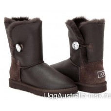 UGG BAILEY BUTTON BLING CHOCOLATE