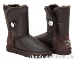 UGG BAILEY BUTTON BLING CHOCOLATE