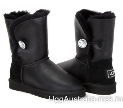 UGG BAILEY BUTTON BLING METALLIC BLACK