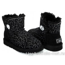 UGG BAILEY BUTTON MINI CONSTELLATION BLING BLACK