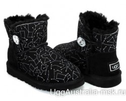 UGG BAILEY BUTTON MINI CONSTELLATION BLING BLACK