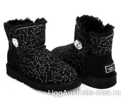 UGG BAILEY BUTTON MINI CONSTELLATION BLING BLACK