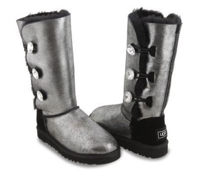 UGG BAILEY BUTTON TRIPLET GLITTER BLACK