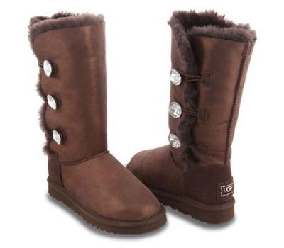 UGG BAILEY BUTTON TRIPLET GLITTER CHOCOLATE