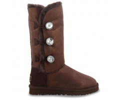 UGG BAILEY BUTTON TRIPLET GLITTER CHOCOLATE