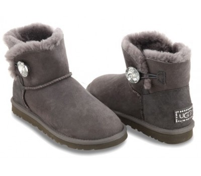 UGG BAILEY BUTTON BLING MINI GREY