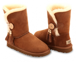 UGG BAILEY BUTTON CHARMS CHESTNUT