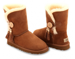 UGG BAILEY BUTTON CHARMS CHESTNUT