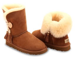 UGG BAILEY BUTTON CHARMS CHESTNUT