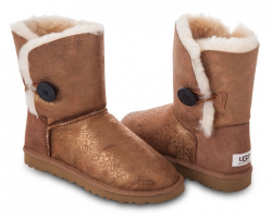 UGG BAILEY BUTTON FANCY CHESTNUT