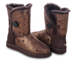 UGG BAILEY BUTTON FANCY CHOCOLATE