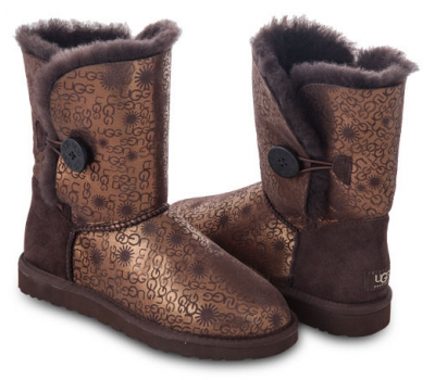 UGG BAILEY BUTTON FANCY CHOCOLATE