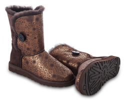 UGG BAILEY BUTTON FANCY CHOCOLATE