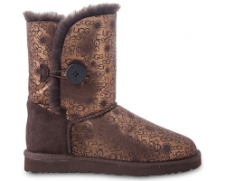 UGG BAILEY BUTTON FANCY CHOCOLATE