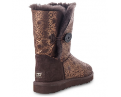 UGG BAILEY BUTTON FANCY CHOCOLATE