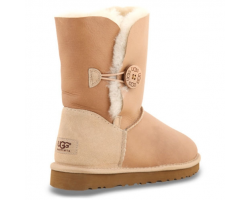 UGG BAILEY BUTTON METALLIC SAND