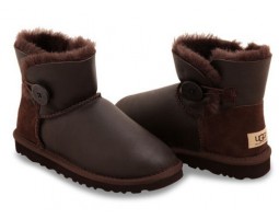 UGG BAILEY BUTTON MINI METALLIC CHOCOLATE