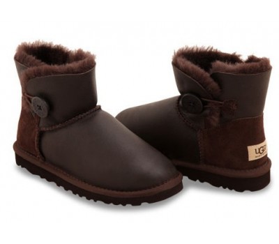 UGG BAILEY BUTTON MINI METALLIC CHOCOLATE