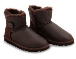 UGG BAILEY BUTTON MINI METALLIC CHOCOLATE