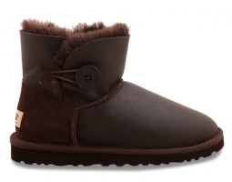 UGG BAILEY BUTTON MINI METALLIC CHOCOLATE