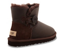 UGG BAILEY BUTTON MINI METALLIC CHOCOLATE