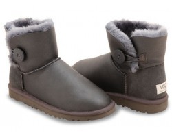 UGG BAILEY BUTTON MINI METALLIC GREY