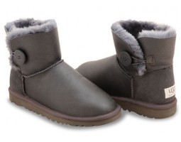 UGG BAILEY BUTTON MINI METALLIC GREY