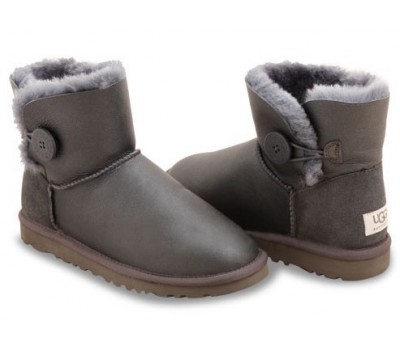 UGG BAILEY BUTTON MINI METALLIC GREY