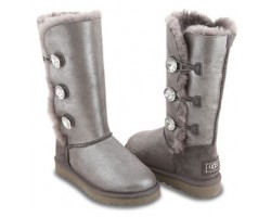 UGG BAILEY BUTTON TRIPLET GLITTER GREY