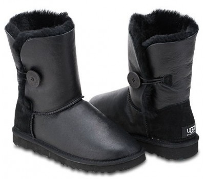 UGG BUTTON METALLIC BLACK