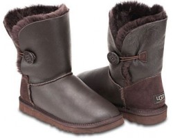 UGG BUTTON METALLIC CHOCOLATE